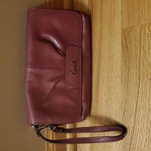 Purple Coach Patent Leather Large Flap Wristlet